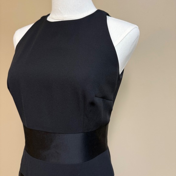 Laundry by Shelli Segal Black Halter Neck Striped Sheath Dress vintage 1995 - Picture 3 of 13